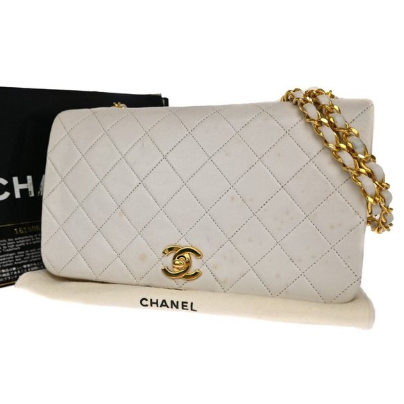 CHANEL CC Logo Matelasse 23 Chain Shoulder Bag Leather WE GHW Vintage - Picture 1 of 16